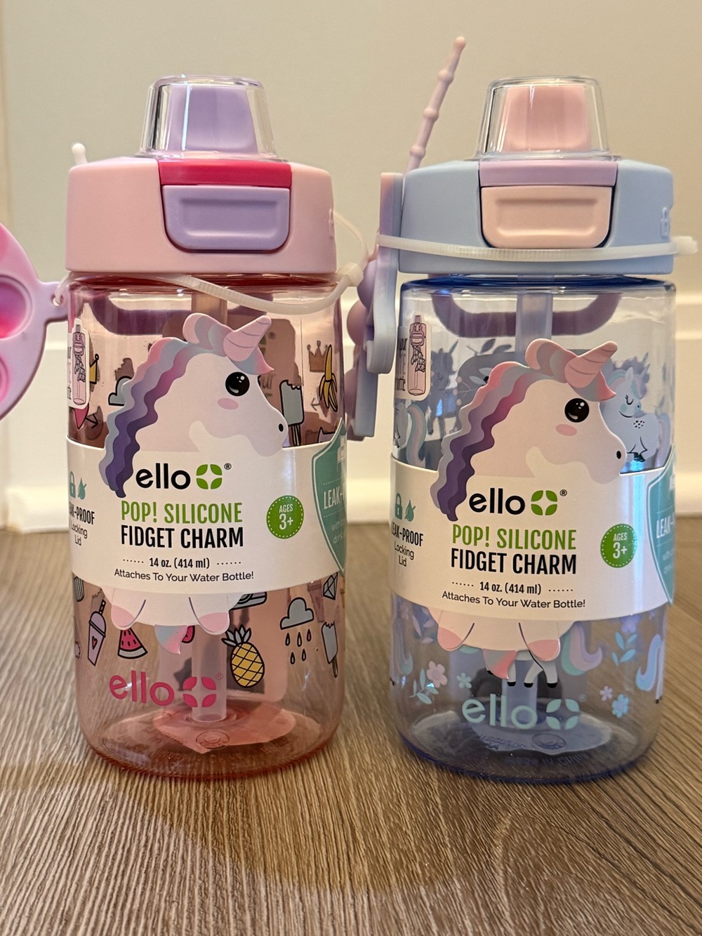 [NWT] Set of 2 - New with tags! Ello Colby Kids Plastic Water Bottles 14 oz